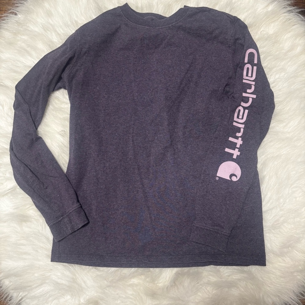 Carhartt Long Sleeve Tee Shirt with Logo Sleeve Loose Fit size XS Women’s